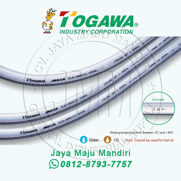 SELANG PVC TOGAWA -  MEGA SUN BRAID HOSE 1/4"  6mm- Japan